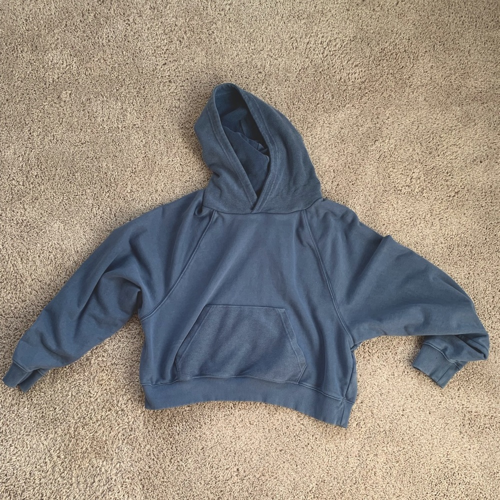 Aerie Faded Blue Cropped Hoodie